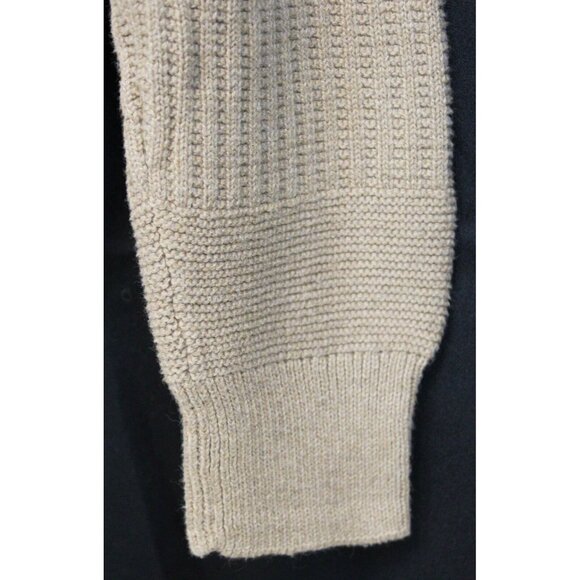 Chaps Knit Sweater sz S Beige Henley Mock Neck Warm Winter Comfort Partial Zip - Picture 3 of 8